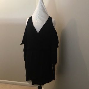 Black cold shoulder dress